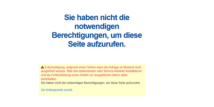 Anmelde-Fehlermeldung
